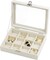 Premium Velvet Jewelry Organizer Box - 12-Grid Stackable Jewelry Tray for Drawers - Beige Earring, Ring, and Necklace Holder & Display Case for Dresser and Vanity